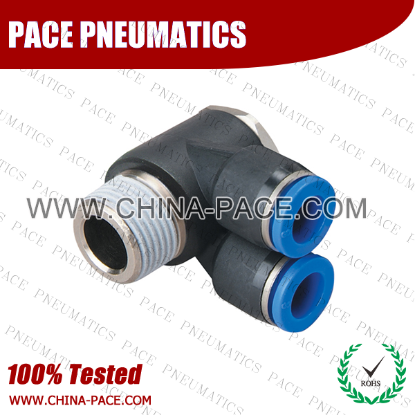 Branch Universal Male Elbow PUSH IN FITTINGS, AIR FITTINGS, PNEUMATIC FITTINGS