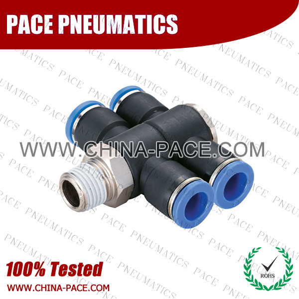 Double Banjo Branch Tee PUSH IN FITTINGS, AIR FITTINGS, PNEUMATIC FITTINGS