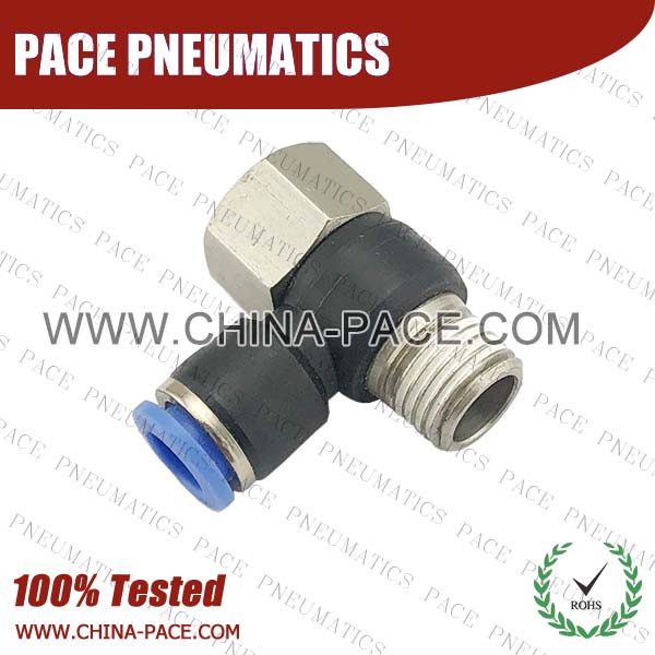 Female Banjo Elbow Pneumatic Fittings with npt and bspt thread, Air Fittings, one touch tube fittings, Pneumatic Fitting, Nickel Plated Brass Push in Fittings