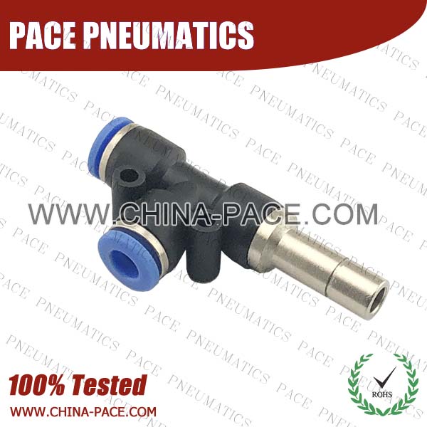 PSJ,Pneumatic Fittings with npt and bspt thread, Air Fittings, one touch tube fittings, Pneumatic Fitting, Nickel Plated Brass Push in Fittings