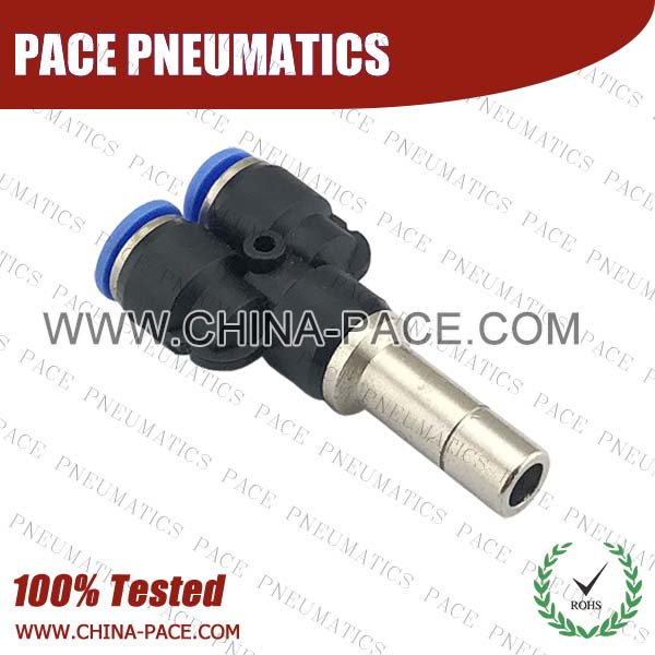 Reducer Y plug,Pneumatic Fittings with npt and bspt thread, Air Fittings, one touch tube fittings, Pneumatic Fitting, Nickel Plated Brass Push in Fittings