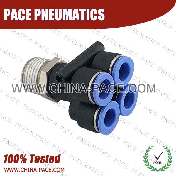 PZA,Pneumatic Fittings with npt and bspt thread, Air Fittings, one touch tube fittings, Pneumatic Fitting, Nickel Plated Brass Push in Fittings
