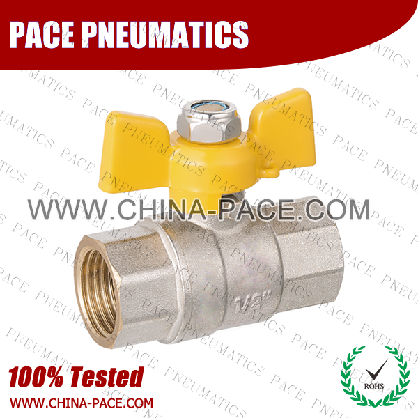 Butterfly Nickel Plated Brass MINI BALL VALVE, MALE TO FEMALE